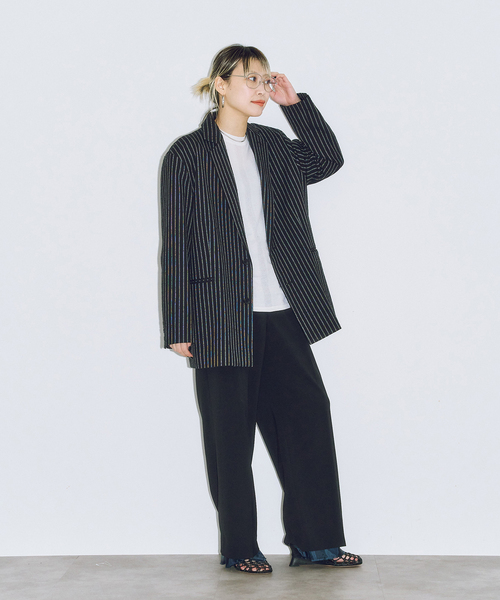 CITYSHOP（シティーショップ）の「LAYERED LIKE SLACKS：パンツ（スラックス・レディース・ブラック/グレー・38/36）」の18枚目の写真