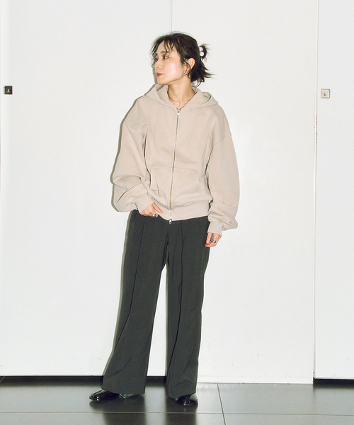 CITYSHOP（シティーショップ）の「LAYERED LIKE SLACKS：パンツ（スラックス・レディース・ブラック/グレー・38/36）」の20枚目の写真
