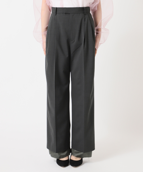 CITYSHOP（シティーショップ）の「LAYERED LIKE SLACKS：パンツ（スラックス・レディース・ブラック/グレー・38/36）」の21枚目の写真