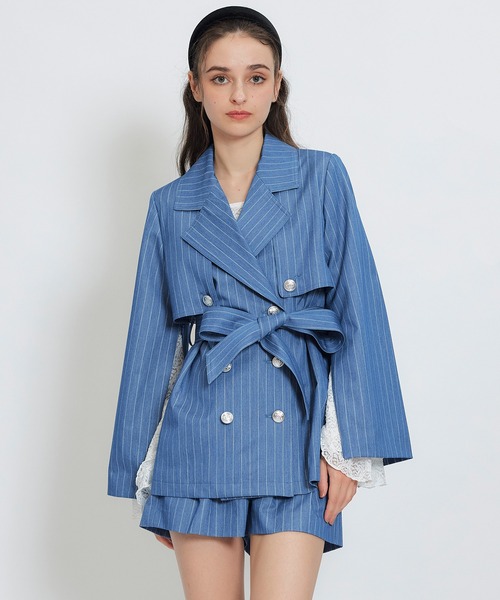 REDYAZEL(レディアゼル)の「ボリュームスリーブシアーレースブラウス×ベーシックキャミソール(Tシャツ/カットソー・レディース・キナリ/ホワイト/ブラック・FREE)」の7枚目の写真