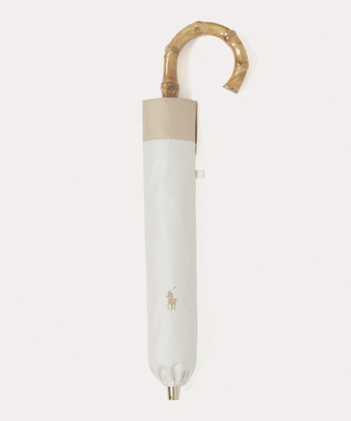 POLO RALPH LAUREN(ポロ ラルフ ローレン)の「【WEB限定】遮光100% 晴雨兼用 折りたたみ日傘 竹手元 切り継ぎ ”ワンポイント”(折りたたみ傘・レディース・ベージュ/ネイビー/ホワイト×ネイビー/オフホワイト・FREE)」の20枚目の写真