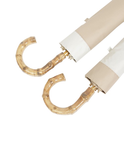 POLO RALPH LAUREN(ポロ ラルフ ローレン)の「【WEB限定】遮光100% 晴雨兼用 折りたたみ日傘 竹手元 切り継ぎ ”ワンポイント”(折りたたみ傘・レディース・ベージュ/ネイビー/ホワイト×ネイビー/オフホワイト・FREE)」の7枚目の写真