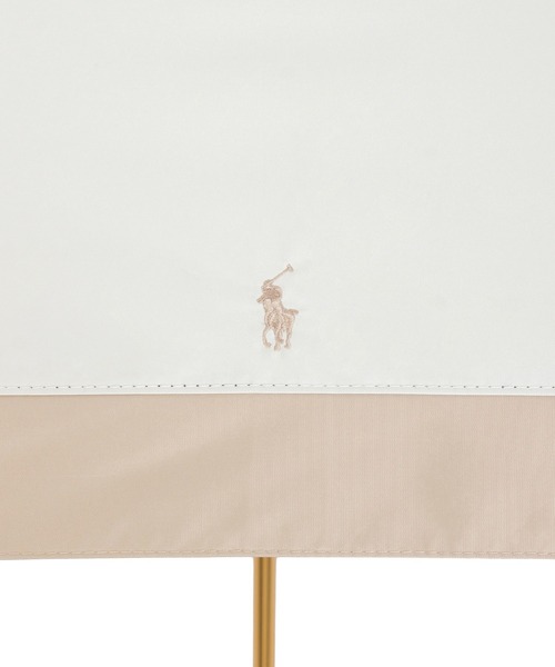 POLO RALPH LAUREN(ポロ ラルフ ローレン)の「【WEB限定】遮光100% 晴雨兼用 折りたたみ日傘 竹手元 切り継ぎ ”ワンポイント”(折りたたみ傘・レディース・ベージュ/ネイビー/ホワイト×ネイビー/オフホワイト・FREE)」の13枚目の写真