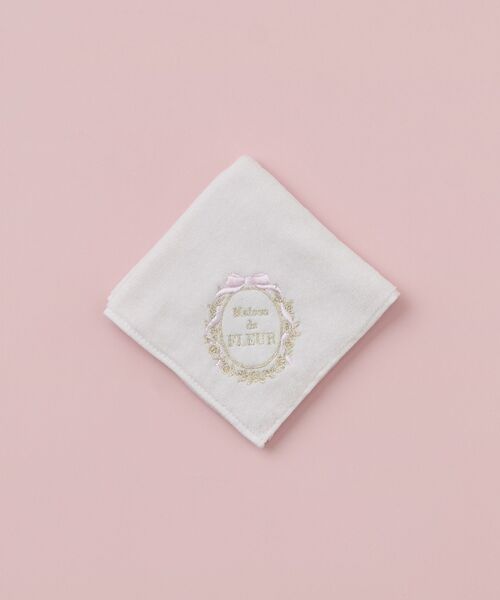 リボンフレーム刺繍タオルハンカチ（ハンカチ/ハンドタオル）｜Maison