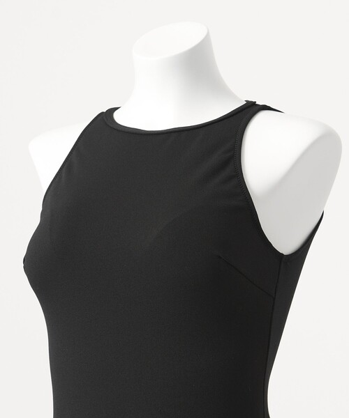 green label relaxing（グリーンレーベルリラクシング）の「ジョーゼット風 バックオープン オールインワン スイムウェア / 水着（水着・レディース・オフホワイト/ブラック/ダークブラウン・FREE）」の21枚目の写真