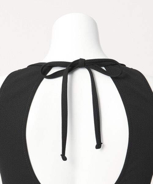 green label relaxing（グリーンレーベルリラクシング）の「ジョーゼット風 バックオープン オールインワン スイムウェア / 水着（水着・レディース・オフホワイト/ブラック/ダークブラウン・FREE）」の22枚目の写真