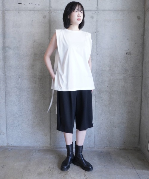 k3&co.（ケイスリーアンドコー）の「Loose half pants（スウェットパンツ・レディース・グレー/Black・ONE SIZE）」の9枚目の写真