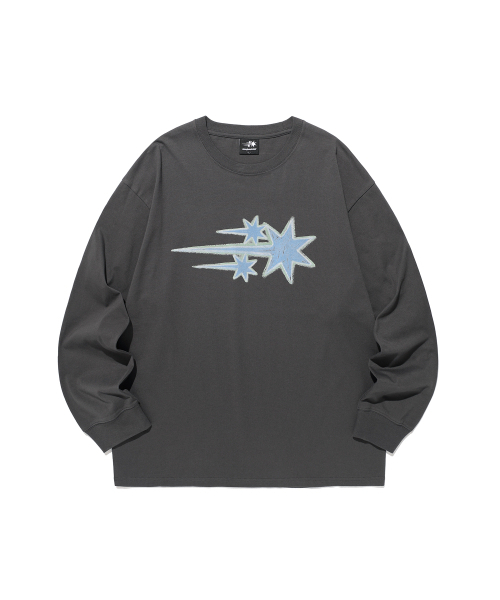 NICE GHOST CLUB(ナイスゴーストクラブ)の「DRAWING 3STAR LS TEE_CHARCOAL(NG2GSUT560A)(Tシャツ/カットソー・レディース・チャコール・SMALL/MEDIUM/LARGE)」の4枚目の写真