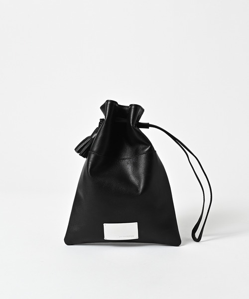 ADAM PATEK(アダムパテック)の「/ADAMPATEK/water repellent leather mini drawstring bag/撥水レザーミニ巾着バッグ/AP2619006(ハンドバッグ・レディース・ブラック・FREE)」の1枚目の写真