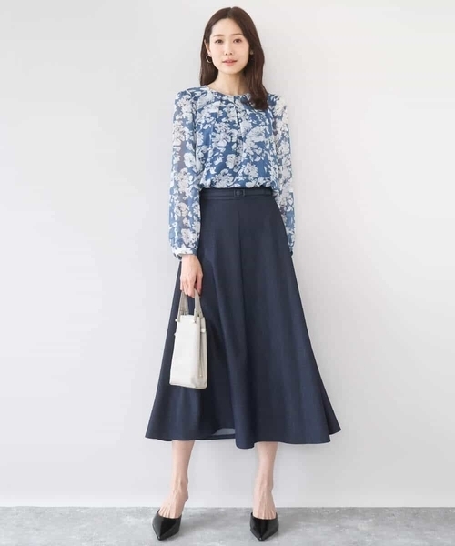 MK MICHEL KLEIN（エムケーミッシェルクラン）の「花柄シフォンブラウス/洗える（シャツ/ブラウス・レディース・ブルー/ネイビー・38）」の21枚目の写真