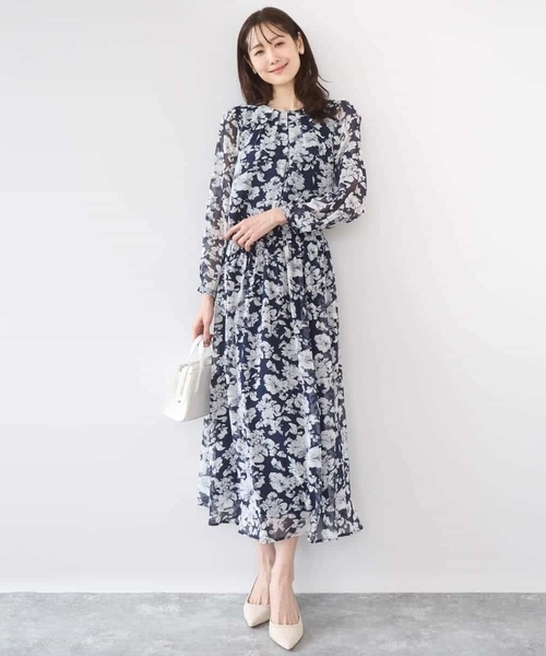 MK MICHEL KLEIN（エムケーミッシェルクラン）の「[洗える]花柄シフォンブラウス（シャツ/ブラウス・レディース・ブルー/ネイビー・38）」の15枚目の写真
