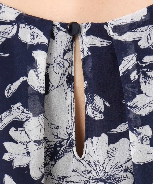 MK MICHEL KLEIN（エムケーミッシェルクラン）の「花柄シフォンブラウス/洗える（シャツ/ブラウス・レディース・ブルー/ネイビー・38）」の14枚目の写真
