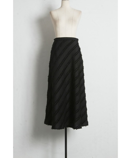 &. NOSTALGIA（アンドドットノスタルジア）の「フリンジタイトフレアスカート（スカート・レディース・ベージュ/ブラック・M）」の8枚目の写真