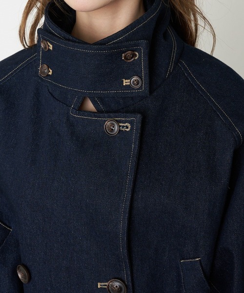 RAY CASSIN(レイカズン)の「ショート丈ルーズトレンチコート(トレンチコート・レディース・ネイビー・FREE)」の18枚目の写真