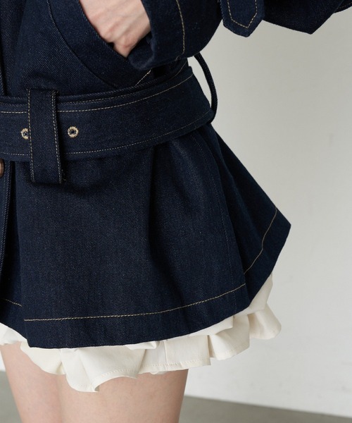 RAY CASSIN(レイカズン)の「ショート丈ルーズトレンチコート(トレンチコート・レディース・ネイビー・FREE)」の20枚目の写真