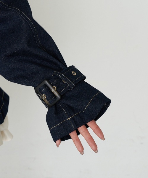 RAY CASSIN(レイカズン)の「ショート丈ルーズトレンチコート(トレンチコート・レディース・ネイビー・FREE)」の21枚目の写真