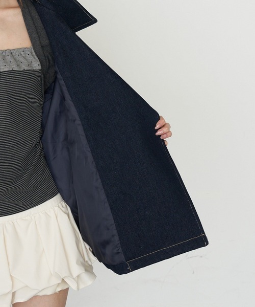 RAY CASSIN(レイカズン)の「ショート丈ルーズトレンチコート(トレンチコート・レディース・ネイビー・FREE)」の22枚目の写真