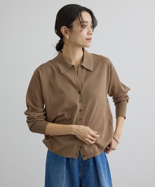 SALON adam et rope'（サロン アダム エ ロペ）の「【WEB限定】ドライタッチスキッパーカーディガン（カーディガン/ボレロ・レディース・ネイビー/ブラウン/グレー系その他・FREE）」の12枚目の写真