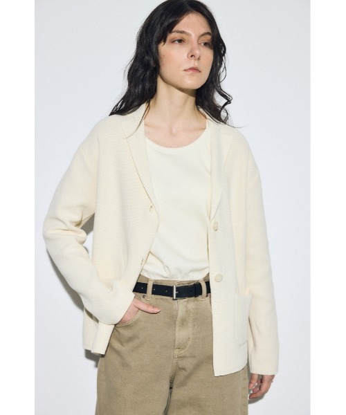 AZUL by moussy（アズールバイマウジー）の「ニットテーラードジャケット（テーラードジャケット・レディース・オフホワイト/ブラック・SMALL/MEDIUM）」の17枚目の写真