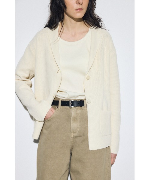 AZUL by moussy（アズールバイマウジー）の「ニットテーラードジャケット（テーラードジャケット・レディース・オフホワイト/ブラック・SMALL/MEDIUM）」の18枚目の写真