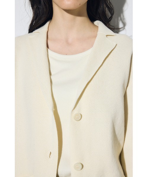 AZUL by moussy（アズールバイマウジー）の「ニットテーラードジャケット（テーラードジャケット・レディース・オフホワイト/ブラック・SMALL/MEDIUM）」の3枚目の写真