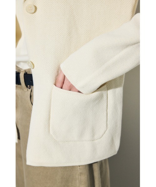 AZUL by moussy（アズールバイマウジー）の「ニットテーラードジャケット（テーラードジャケット・レディース・オフホワイト/ブラック・SMALL/MEDIUM）」の5枚目の写真