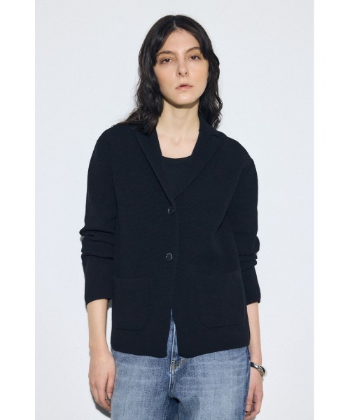 AZUL by moussy（アズールバイマウジー）の「ニットテーラードジャケット（テーラードジャケット・レディース・オフホワイト/ブラック・SMALL/MEDIUM）」の7枚目の写真