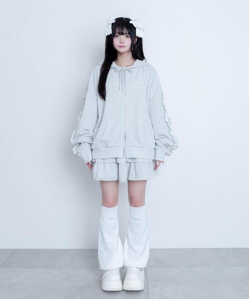 Whinny 冬の夜空にお星様パーカー 冬の夜空にお星様スカート ホワイト Whinny/冬の夜空にお星様パーカー（パーカー）｜Whinny（ホワイニー