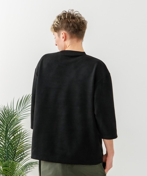 Blue Standard （ブルースタンダード）の「【BLUE STANDARD/ブルースタンダード】【極上の滑らかスエード風】高見え7分袖Tシャツ 上品な光沢 オーバーサイズ（Tシャツ/カットソー・メンズ・ブラウン/ブラック/グレー・X-LARGE/LARGE/MEDIUM）」の11枚目の写真