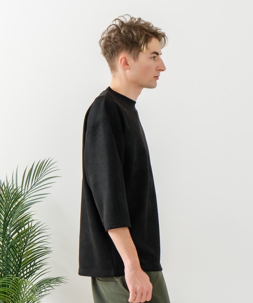 Blue Standard （ブルースタンダード）の「【BLUE STANDARD/ブルースタンダード】【極上の滑らかスエード風】高見え7分袖Tシャツ 上品な光沢 オーバーサイズ（Tシャツ/カットソー・メンズ・ブラウン/ブラック/グレー・X-LARGE/LARGE/MEDIUM）」の12枚目の写真