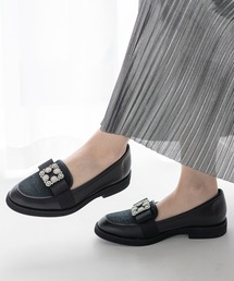 JELLY BEANS（ジェリービーンズ）の「リボンビジューローファーマニッシュシューズ(109-61112)JELLY BEANS(ジェリービーンズ)（ローファー）」