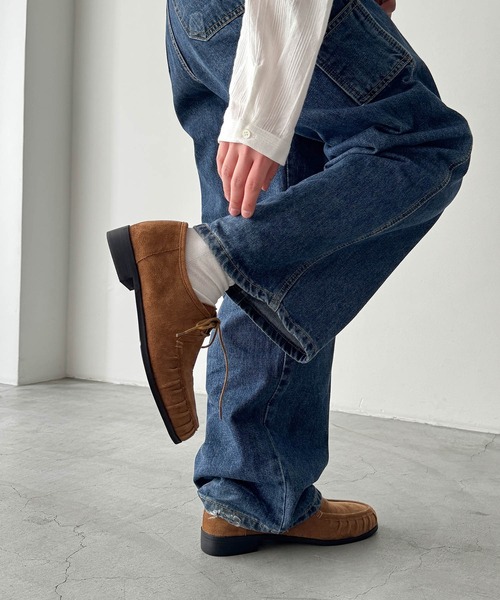 CANAL JEAN（キャナルジーン）の「El mar　フェイクスウェードモカシン（モカシン/デッキシューズ・レディース・ブラック/キャメル・23.5/24.5/24）」の6枚目の写真