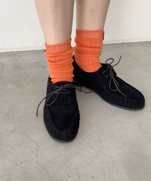 CANAL JEAN（キャナルジーン）の「El mar　フェイクスウェードモカシン（モカシン/デッキシューズ・レディース・ブラック/キャメル・23.5/24.5/24）」の8枚目の写真