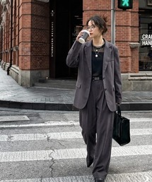 antiqua（アンティカ）の「長袖 無地 羽織 テーラード ジャケット（テーラードジャケット）」