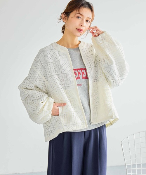 studio CLIP（スタディオクリップ）の「レースブルゾン（ブルゾン・レディース・オフホワイト/チャコール・FREE）」の19枚目の写真