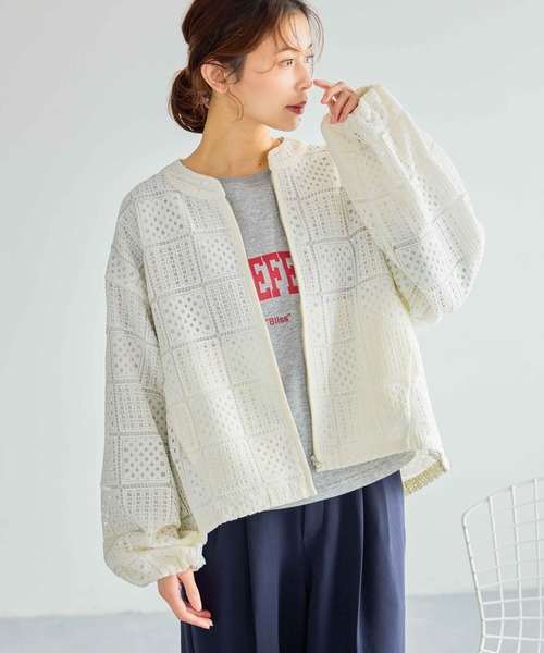 studio CLIP（スタディオクリップ）の「レースブルゾン（ブルゾン・レディース・オフホワイト/チャコール・FREE）」の21枚目の写真