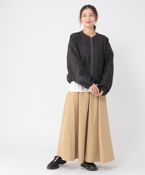 studio CLIP（スタディオクリップ）の「レースブルゾン（ブルゾン・レディース・オフホワイト/チャコール・FREE）」の5枚目の写真