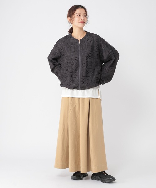 studio CLIP（スタディオクリップ）の「レースブルゾン（ブルゾン・レディース・オフホワイト/チャコール・FREE）」の6枚目の写真