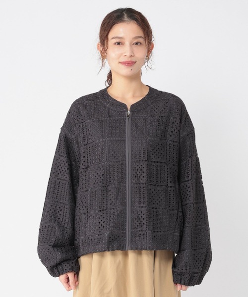 studio CLIP（スタディオクリップ）の「レースブルゾン（ブルゾン・レディース・オフホワイト/チャコール・FREE）」の7枚目の写真