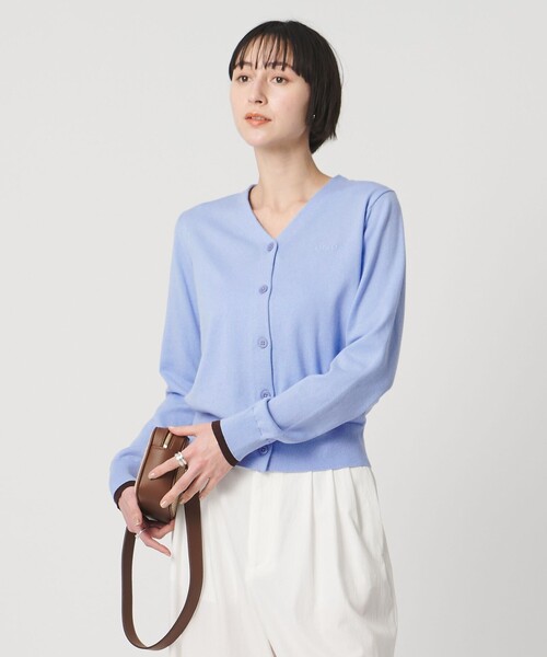 UNITED ARROWS（ユナイテッドアローズ）の「エンブロイダリー バイカラー カーディガン ‐ウォッシャブル‐（カーディガン/ボレロ・レディース・グレー系/ネイビー/ライトブルー・FREE）」の3枚目の写真