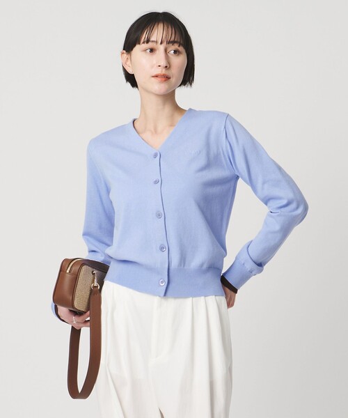 UNITED ARROWS（ユナイテッドアローズ）の「エンブロイダリー バイカラー カーディガン ‐ウォッシャブル‐（カーディガン/ボレロ・レディース・グレー系/ネイビー/ライトブルー・FREE）」の4枚目の写真