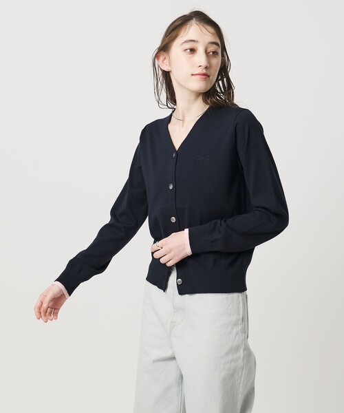 UNITED ARROWS（ユナイテッドアローズ）の「エンブロイダリー バイカラー カーディガン ‐ウォッシャブル‐（カーディガン/ボレロ・レディース・グレー系/ネイビー/ライトブルー・FREE）」の6枚目の写真