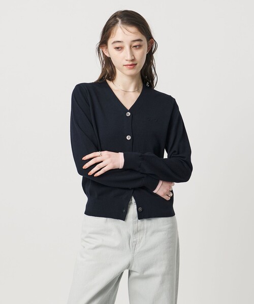 UNITED ARROWS（ユナイテッドアローズ）の「エンブロイダリー バイカラー カーディガン ‐ウォッシャブル‐（カーディガン/ボレロ・レディース・グレー系/ネイビー/ライトブルー・FREE）」の7枚目の写真