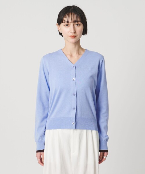 UNITED ARROWS（ユナイテッドアローズ）の「エンブロイダリー バイカラー カーディガン ‐ウォッシャブル‐（カーディガン/ボレロ・レディース・グレー系/ネイビー/ライトブルー・FREE）」の9枚目の写真