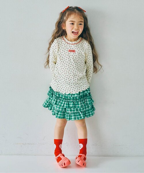 p.premier（ピードットプルミエ）の「針抜きカットソープルオーバー（Tシャツ/カットソー・キッズ・ピンク/レッド/アイボリー・80/90/100/110/120/130/140）」の13枚目の写真