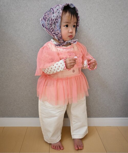 p.premier（ピードットプルミエ）の「針抜きカットソープルオーバー（Tシャツ/カットソー・キッズ・ピンク/レッド/アイボリー・80/90/100/110/120/130/140）」の9枚目の写真