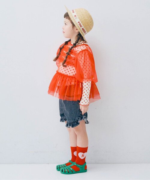 p.premier（ピードットプルミエ）の「針抜きカットソープルオーバー（Tシャツ/カットソー・キッズ・ピンク/レッド/アイボリー・80/90/100/110/120/130/140）」の12枚目の写真