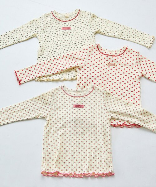 p.premier（ピードットプルミエ）の「針抜きカットソープルオーバー（Tシャツ/カットソー・キッズ・ピンク/レッド/アイボリー・80/90/100/110/120/130/140）」の14枚目の写真