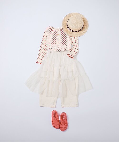 p.premier（ピードットプルミエ）の「針抜きカットソープルオーバー（Tシャツ/カットソー・キッズ・ピンク/レッド/アイボリー・80/90/100/110/120/130/140）」の16枚目の写真