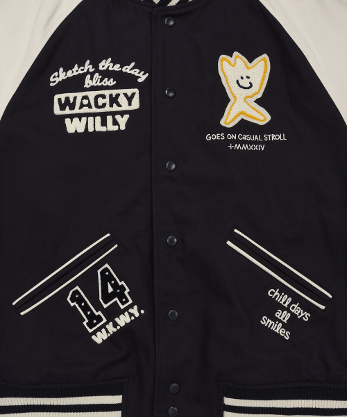 Wacky WiLLy(ワッキーウィリー)の「パッチワークグラフィックバスティジャケットネイビー(スタジャン・レディース・その他・SMALL/MEDIUM/LARGE/X-LARGE)」の6枚目の写真